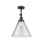 Cone Semi-Flush Mount shown in the Oil Rubbed Bronze finish with a Clear shade