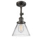 Cone Semi-Flush Mount shown in the Oil Rubbed Bronze finish with a Clear shade