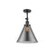 Cone Semi-Flush Mount shown in the Oil Rubbed Bronze finish with a Plated Smoke shade