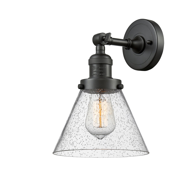 Innovations Lighting Large Cone 1 Light Semi-Flush Mount Part Of The Franklin Restoration Collection 201F-OB-G44-LED