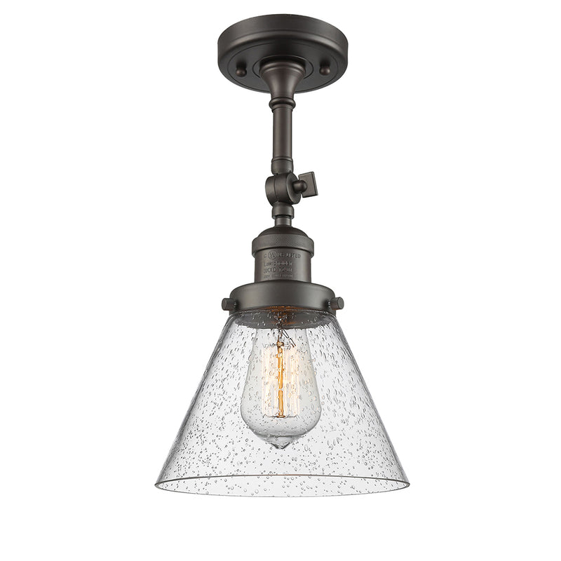 Cone Semi-Flush Mount shown in the Oil Rubbed Bronze finish with a Seedy shade