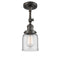 Bell Semi-Flush Mount shown in the Oil Rubbed Bronze finish with a Clear shade