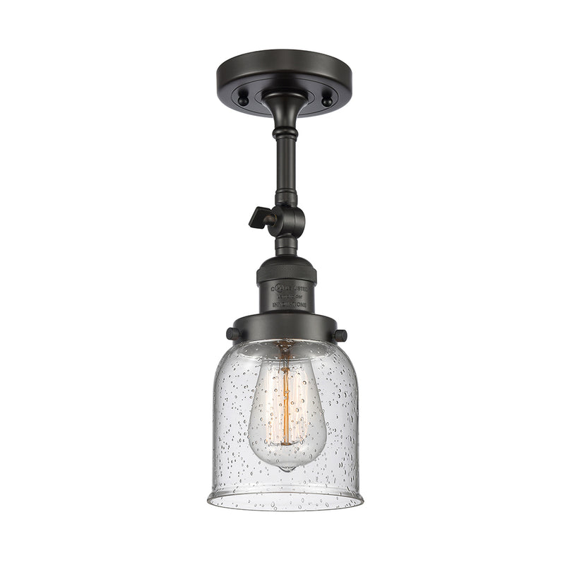 Bell Semi-Flush Mount shown in the Oil Rubbed Bronze finish with a Seedy shade