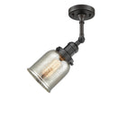 Bell Semi-Flush Mount shown in the Oil Rubbed Bronze finish with a Silver Plated Mercury shade