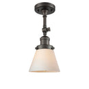 Cone Semi-Flush Mount shown in the Oil Rubbed Bronze finish with a Matte White shade