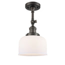 Bell Semi-Flush Mount shown in the Oil Rubbed Bronze finish with a Matte White shade