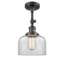 Bell Semi-Flush Mount shown in the Oil Rubbed Bronze finish with a Clear shade