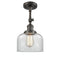 Bell Semi-Flush Mount shown in the Oil Rubbed Bronze finish with a Clear shade