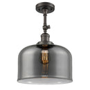 Bell Semi-Flush Mount shown in the Oil Rubbed Bronze finish with a Plated Smoke shade