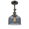 Bell Semi-Flush Mount shown in the Oil Rubbed Bronze finish with a Plated Smoke shade