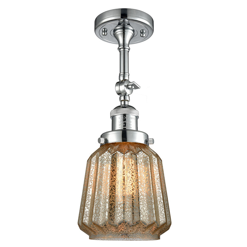 Chatham Semi-Flush Mount shown in the Polished Chrome finish with a Mercury shade