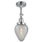 Geneseo Semi-Flush Mount shown in the Polished Chrome finish with a Clear Crackled shade