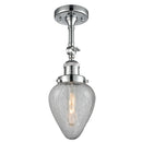 Geneseo Semi-Flush Mount shown in the Polished Chrome finish with a Clear Crackled shade