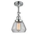 Fulton Semi-Flush Mount shown in the Polished Chrome finish with a Clear shade