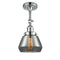 Fulton Semi-Flush Mount shown in the Polished Chrome finish with a Plated Smoke shade