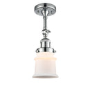 Canton Semi-Flush Mount shown in the Polished Chrome finish with a Matte White shade