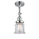 Canton Semi-Flush Mount shown in the Polished Chrome finish with a Clear shade