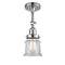 Canton Semi-Flush Mount shown in the Polished Chrome finish with a Clear shade