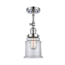 Canton Semi-Flush Mount shown in the Polished Chrome finish with a Clear shade