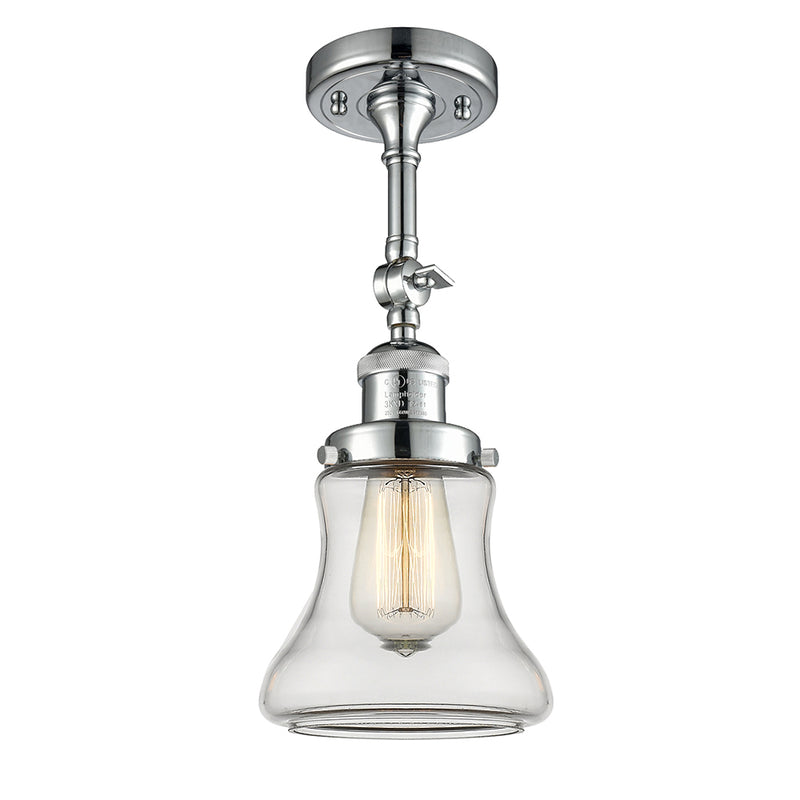 Bellmont Semi-Flush Mount shown in the Polished Chrome finish with a Clear shade