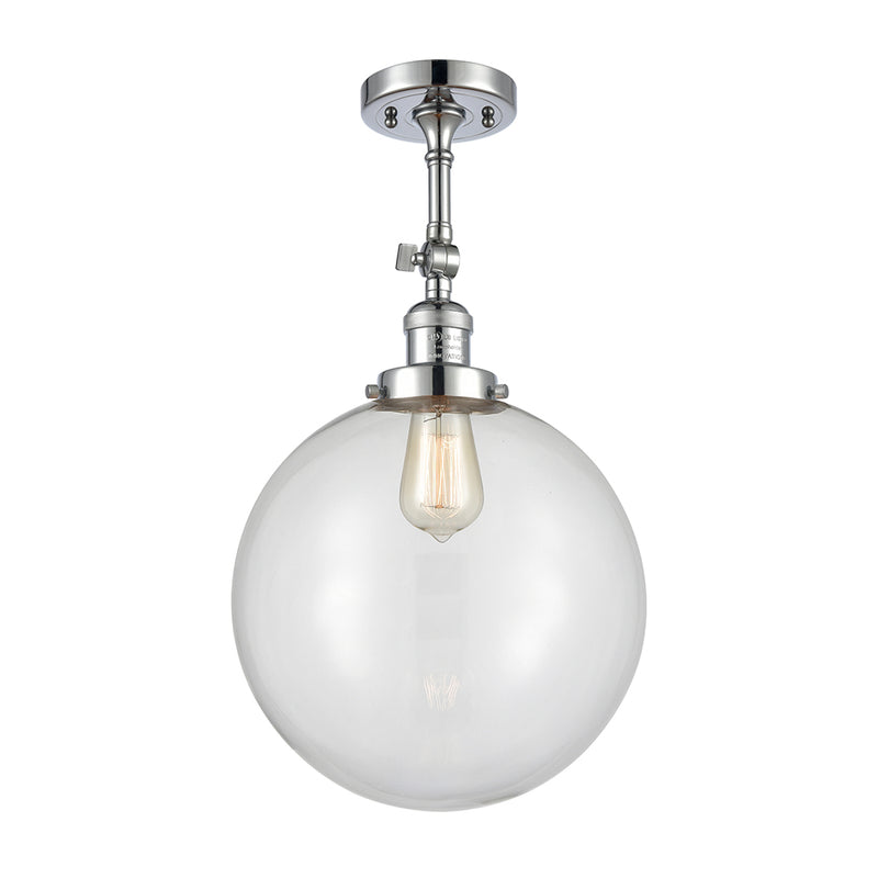 Beacon Semi-Flush Mount shown in the Polished Chrome finish with a Clear shade