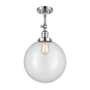 Beacon Semi-Flush Mount shown in the Polished Chrome finish with a Clear shade