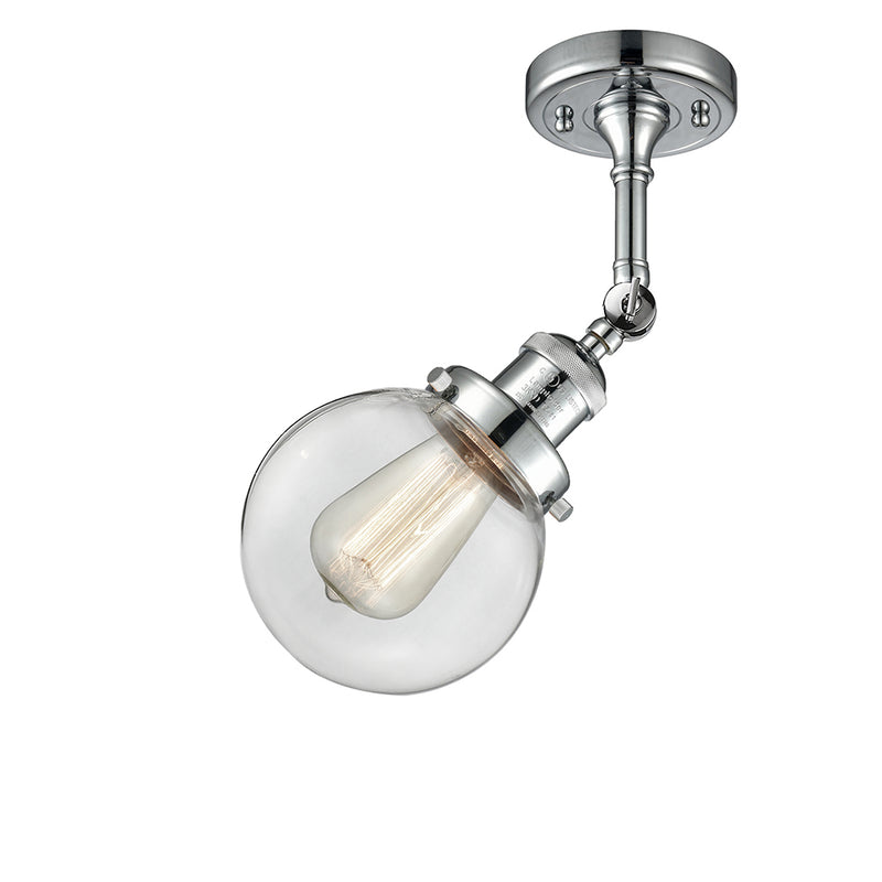 Beacon Semi-Flush Mount shown in the Polished Chrome finish with a Clear shade