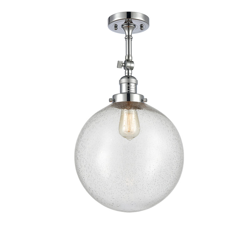 Beacon Semi-Flush Mount shown in the Polished Chrome finish with a Seedy shade