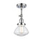 Olean Semi-Flush Mount shown in the Polished Chrome finish with a Clear shade