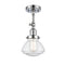 Olean Semi-Flush Mount shown in the Polished Chrome finish with a Seedy shade