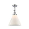 Cone Semi-Flush Mount shown in the Polished Chrome finish with a Matte White shade