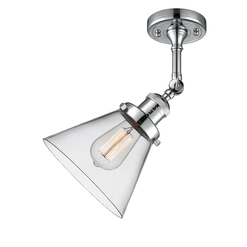 Innovations Lighting Large Cone 1 Light Semi-Flush Mount Part Of The Franklin Restoration Collection 201F-PC-G42-LED