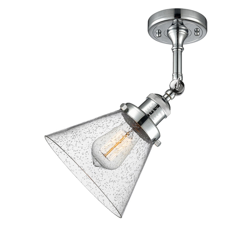 Innovations Lighting Large Cone 1 Light Semi-Flush Mount Part Of The Franklin Restoration Collection 201F-PC-G44