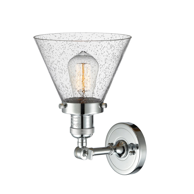 Innovations Lighting Large Cone 1 Light Semi-Flush Mount Part Of The Franklin Restoration Collection 201F-PC-G44-LED