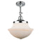 Oxford Semi-Flush Mount shown in the Polished Chrome finish with a Matte White shade