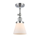 Cone Semi-Flush Mount shown in the Polished Chrome finish with a Matte White shade