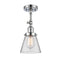 Cone Semi-Flush Mount shown in the Polished Chrome finish with a Clear shade