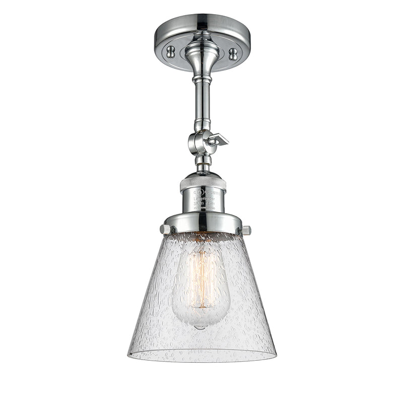 Cone Semi-Flush Mount shown in the Polished Chrome finish with a Seedy shade