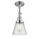 Cone Semi-Flush Mount shown in the Polished Chrome finish with a Seedy shade