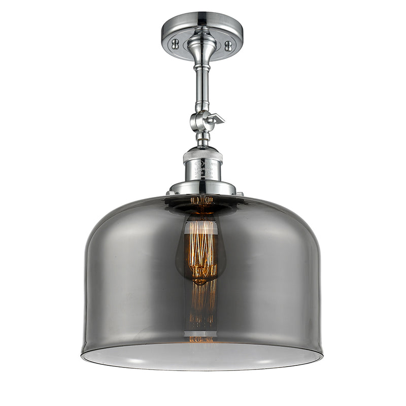 Bell Semi-Flush Mount shown in the Polished Chrome finish with a Plated Smoke shade