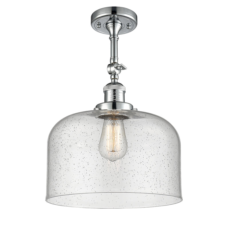 Bell Semi-Flush Mount shown in the Polished Chrome finish with a Seedy shade