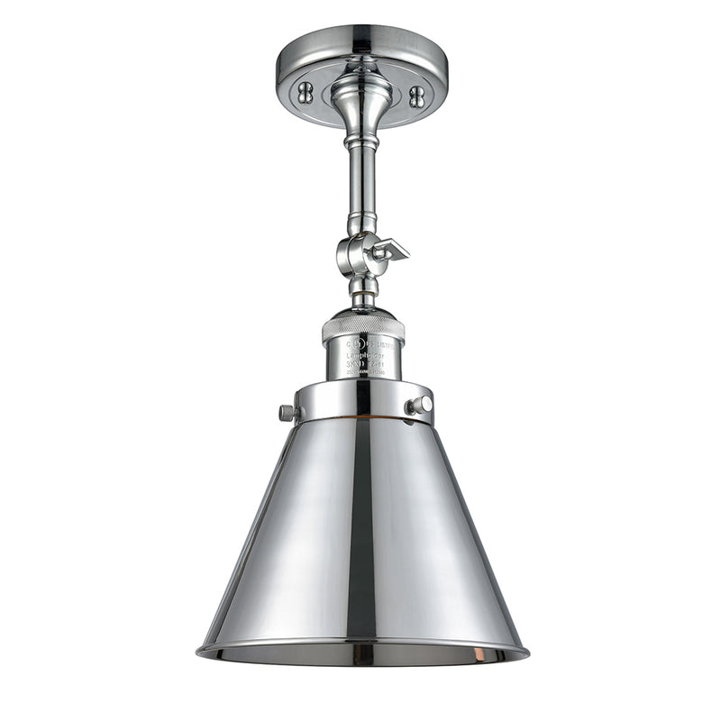 Appalachian Semi-Flush Mount shown in the Polished Chrome finish with a Polished Chrome shade