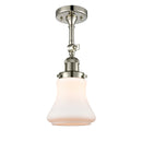 Bellmont Semi-Flush Mount shown in the Polished Nickel finish with a Matte White shade