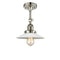 Halophane Semi-Flush Mount shown in the Polished Nickel finish with a Matte White Halophane shade