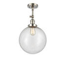 Beacon Semi-Flush Mount shown in the Polished Nickel finish with a Seedy shade