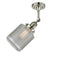 Stanton Semi-Flush Mount shown in the Polished Nickel finish with a Clear Wire Mesh shade