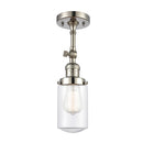 Dover Semi-Flush Mount shown in the Polished Nickel finish with a Clear shade