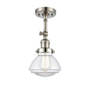 Olean Semi-Flush Mount shown in the Polished Nickel finish with a Clear shade