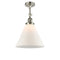 Cone Semi-Flush Mount shown in the Polished Nickel finish with a Matte White shade