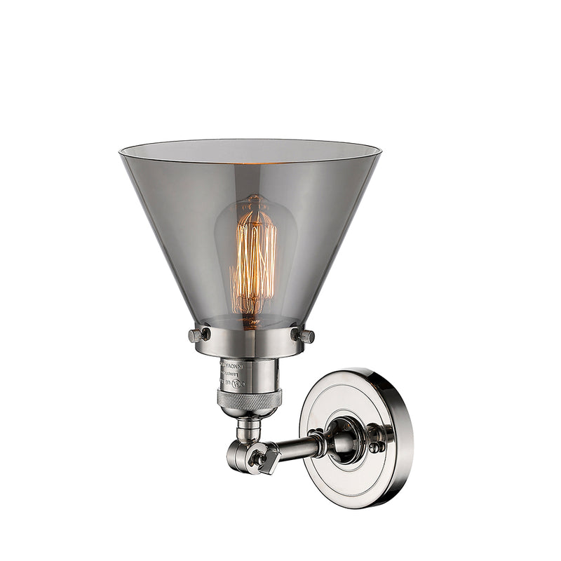 Innovations Lighting Large Cone 1 Light Semi-Flush Mount Part Of The Franklin Restoration Collection 201F-PN-G43-LED